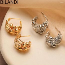 Hoop Earrings Bilandi Fashion Jewellery European And American Design Irregular Geometric For Women Party Gifts Exaggerative Accessories