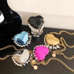 Evening Bags 2024 Summer Women Bag Brand Chicken Heart Shoulder For Mini Lipstick Chain Crossbody Designer Purse