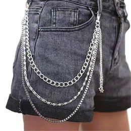 Belts Punk Pendant Metal Pants Chain Multi-layer Waist Unisex Jeans Decorations