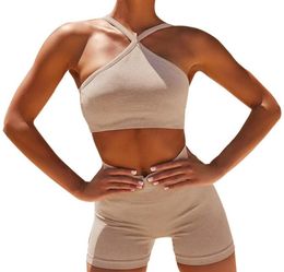 New Seamless Yoga Set Women Gym Clothes Summer Sports Bra Shorts Gym Set Women High Waist Workout Sport Tracksuit8551977