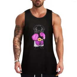 Men's Tank Tops Pug Dog Boxing Funny Fitness Gym Workout Top Vest Men Short Sleeve