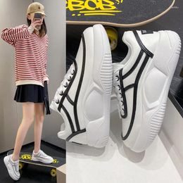 Casual Shoes Korean Version Of Little White Girl Spring 2024 Thick Bottom Muffin Student Breathable Vulcanized