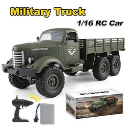 Electric/RC Car JJRC 1/16 RC Truck High Simulation Military Climbing Car 6WD Off-Road 2.4G Remote Control Army Trucks Toys for Adults Kids Gifts 240424