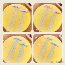 Hair Accessories 2 Pcs/Set New Baby Girls Cute Colors Ribbon Ornament Hair Clips Children Lovely Soft Barrettes Hairpins Kids Hair Accessories