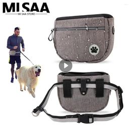 Dog Carrier Pet Treat Bag Automatic Elastic Closure Ergonomic Fit Waist Not Loose Solid Colour Grey Supplies Walking Snack Pack Blue