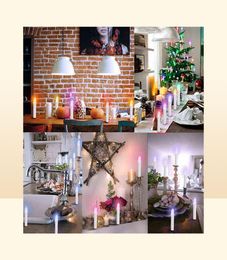 LED Electric Candles Flameless Colourful With Timer Remote Battery Operated Christmas Candle Lights For Halloween Home Decorative 24271907