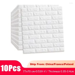 Wall Stickers 10pc 77 70cm 3D Sticker Imitation Brick Bedroom Decor Waterproof Self-adhesive Wallpaper For Living Room TV Backdrop