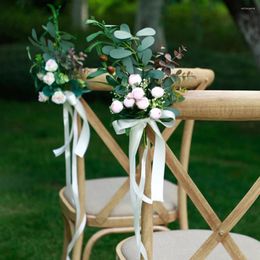 Decorative Flowers Artificial Chair Back Flower Multi-color Aisle Arrangement For Outdoor Wedding Decoration Decorations