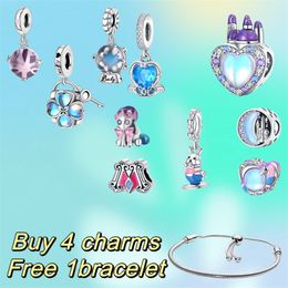 Fashion Classic Designer Women's Charm Bracelet Fairy Tale Town Series Dream Castle Unicorn S925 DIY Fit Pandoras Bracelet Luxury Jewellery Gift for Mom