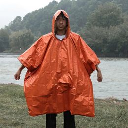 Gear Waterproof Raincoat Emergency Camping Hiking Doublesided Raincoat Outdoor Portable PE Aluminum Film Emergency Raincoat