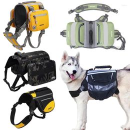 Dog Carrier Outdoor Pet Supplies Backpack Oxford Fabric Double Snack Bag Medium Large Tactical Waterproof Reflective Saddle