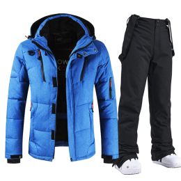 Jackets Men Snowboard Suits New Windproof Waterproof Warm Thicken Snow Pants And Down Jacket Ski Clothes Set Winter Ski Suit Men Brands