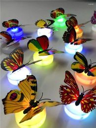 Table Lamps Nightlight Colourful Luminescent Decorative Lights 3D Three-dimensional LED Butterfly Stickers Light For Decoration