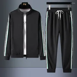 Running Sets 2024 Korean 2 Piece Outfits Mens Sweatshirt Set Hoodies Tracksuit Autumn Jogger Suit Male Zipper Designer Clothes Men