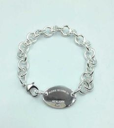 T S925 Sterling Silver Oval Pendant Exclusive Bracelet Original High Quality Jewellery Lovers Wedding Valentine Gift4985675