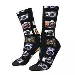 Men's Socks Happy Funny Compression Click S Camera Selfie Vintage Harajuku Old Style Hip Hop Crew Crazy Sock Gift