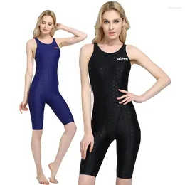 Women's Swimwear Women One Piece Professional Sharkskin WaterProof Racing SwimSuit Sexy Quick-Drying Knee Length Beach Surf Competitive