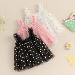 Girl Dresses Little Summer Tulle Dress Dot Print Sleeveless Toddler Clothes For Po Shoot