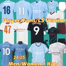 HAALAND soccer jerseyS 23 24 4th DE BRUYNE Player MANS CITIES YTIC CITiES GVARDIOL blue moon long sleeves 24 25 FODEN GREALISH DOKU football shirts men kids Kit 3XL 4XL