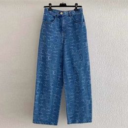 Designer di jeans femminile donna ansima donna con pantaloni in denim ad alta vita abbigliamento blu di qualità vintage dritto 2023 2otw