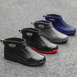 Boots Low Barrel Men's Rain Shoes Wear Resistant Sleeve Work Water Waterproof And Anti Slip Kitchen Car Wash Fishing