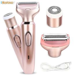 Epilator 2 In 1 portable Electric Haircut Trimmer epilator woman facial intimate area for body hair removal Sex Shaver Bikini Pubic Rosor d240424