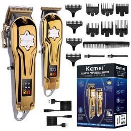 Clippers Kemei Combo Kits Electric Hair Clipper For Men Professional Hair Trimmer Beard Hair Cutting Machine Rechargeable