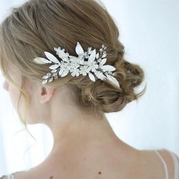 Headpieces Wedding Hair Comb Bridal Accessories For Women 2024 Jewellery Silver Crystal Head Women's