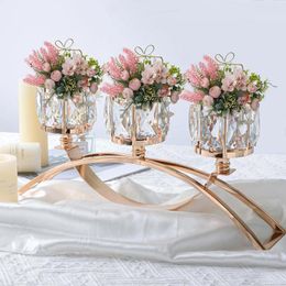 Candle Holders Glass Candlestick Holder 3 Arms Nordic Stand Anniversary Candelabra Stick Wedding Party Table Decore