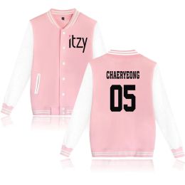 Sweatshirts KPOP ITZY None of My Business Merch Baseball Jersey Jacket YUNA RYUJIN CHAERYEONG LIA YEJI Long Sleeve Graphic Hoodie Sweatshirt