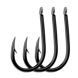 Accessories 1000PCS Iseama Fishhooks No Hole 115# High Carbon Steel Single Hooks Carp Fishing Black Circle Sea Tackle Accessories Wholesale