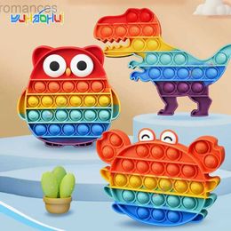 Decompression Toy Rainbow Pop Push Bubblle Fidget Anti Stress Relief Toys for Adult Children Special Needs Sensory Toys Interactive Toys for Kids d240424