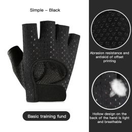 Gloves Gym Fitness Gloves Power Weight Lifting Women Men Bike Gloves Half Finger Hand Protector Body Building Cycling Fingerless Gloves