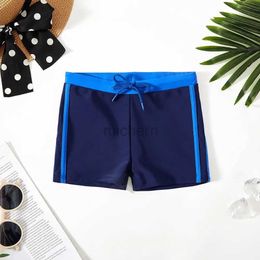 Men's Swimwear New 2024 Boys Trunks 4-12 Years Swimming Trunks For Boys Blue Childrens Swimwear Kids Trunks Bathing Suit d240424