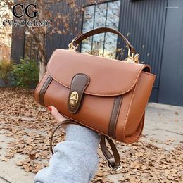 Shoulder Bags Cvvo Glmc Ladies Bag Solid Colour Retro Small Handbag Square Fashion Messenger Mobile Phone Wallet