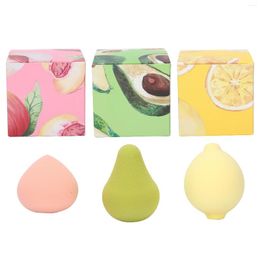 Makeup Sponges 3Pcs Set Fruits Shape Foundation Blending Multicoloured Blender Cosmetic For Dry Wet Use