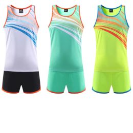 Sets Men Women Running Sets Exercise Sports Clothing Marathon Vest+Shorts Tracksuit Quick dry Track and Field Jogging Suit