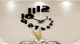 Wall Clocks Creative Numbers DIY Clock Watch Modern Design For Living Room Home Decor Acrylic Mirror Stickers4850055