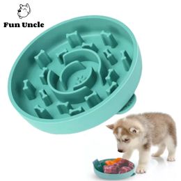 Feeding Slow Feeder Dog Bowl,Slow Feeder For Dog Cats,Preventing Choking Healthy Design Dog Slow Bowl,Bloat Stop Dog with Suction Bowls