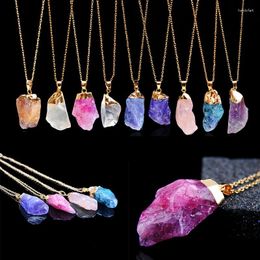 Pendant Necklaces Irregular Amethyst Gemstone Necklace Healing Crystal Chakra Stone Women Birthday Gift Citrine