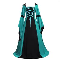 Casual Dresses Women Mediaeval Ladies Retro Party Dress Halloween Costume Cosplay Court Noble Robe Ancient Bell Sleeve Princess Vestidos