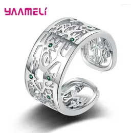 Cluster Rings Arrival 925 Sterling Silver Fashion Crystal Resizable For Women Girls Wedding Engagement Luxury Jewelry Wholesale