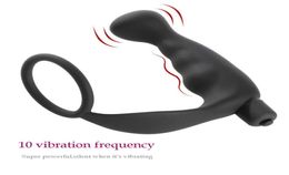 Male Cockring Anal Vibrator Prostate Massage Butt Plug Sex Toys For Men Vibrating Penis Trainer Man Masturbator Toy4417824