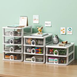 Bins 2/3/4 Layer Desktop Organizer Office Stationery Storage Box Clear Makeup Organizer Plastic Drawers Organizer Storage Cabinets