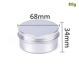 2.7oz Metal Round Silver Aluminium Tins Refillable Containers Bottle 80ml Tin Cans with Screw Lid for Lip Balm Tea Candies