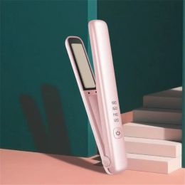 Irons USB Rechargeable Portable Mini Wireless Curling Iron DualPurpose FourSpeed Temperature Regulating Hair Straightener 40