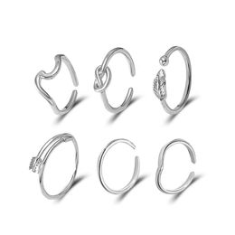 Joint with Multi Open Pieces Set Love Rings Female Design Sense Niche Ring
