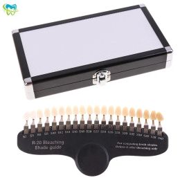 Model 20 Colors Teeth Whitening 3D Shade Guide Color Comparator With Mirror Dentistry Cold Light Description Bleaching Dental Plate