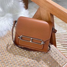 Tote bag genuine leather Head layer skin pig nose tofu bag Spring/Summer new genuine leather commuting small square bag single shoulder womens bag