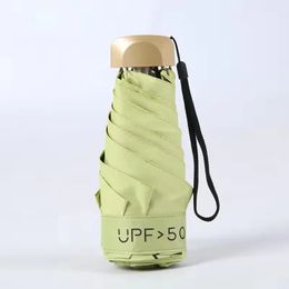 new 2024 Sun Umbrella UPF50 Small Folding Pocket Rain Umbrella Ultraviolet Protection Shade Capsule Outdoor Protection Sunshadefor small